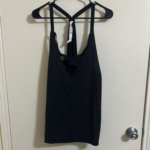 EUC Lululemon Black Athletic Tank with Built in Sports Bra size 10